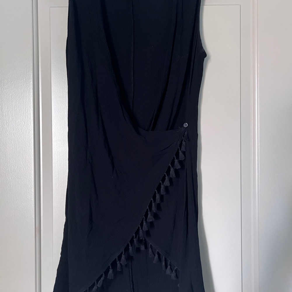 Athena Black Sheath Coverup with Plunge Neckline for Cocktail